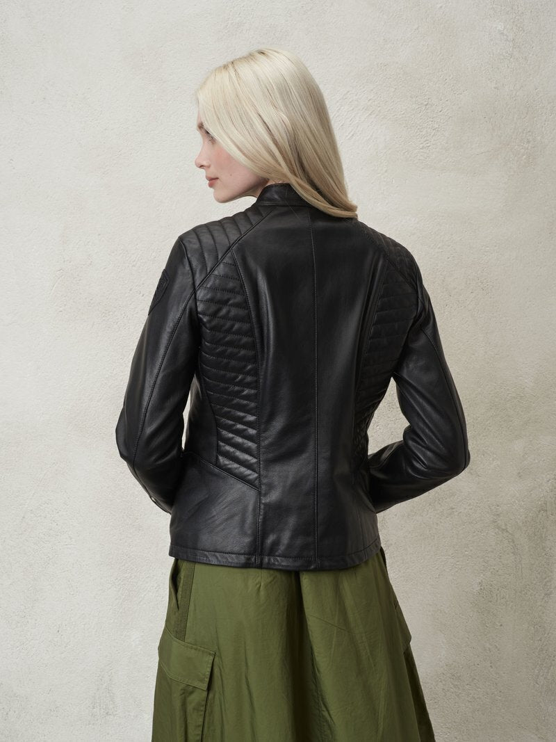 BLAUER  Giubbino Pelle Zip Logo Later. Donna |  JEK PIT