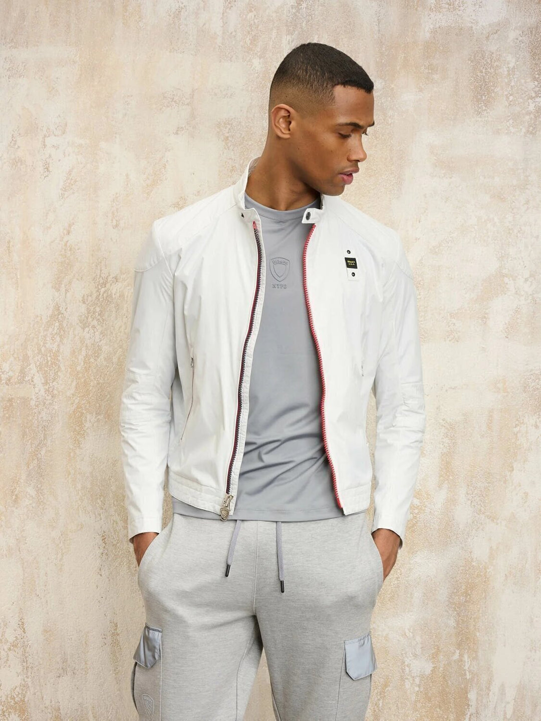Giubbino Biker Cerniera Bicolor Uomo - JEK PIT