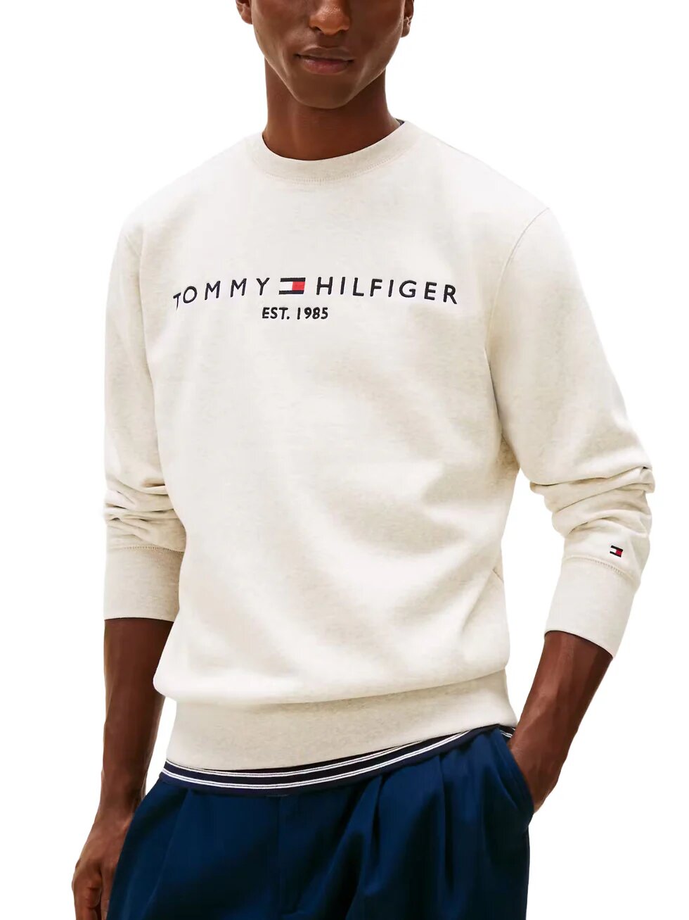 TOMMY HILFIGER  Felpa Giro Con Logo Ricamto Uomo |  JEK PIT