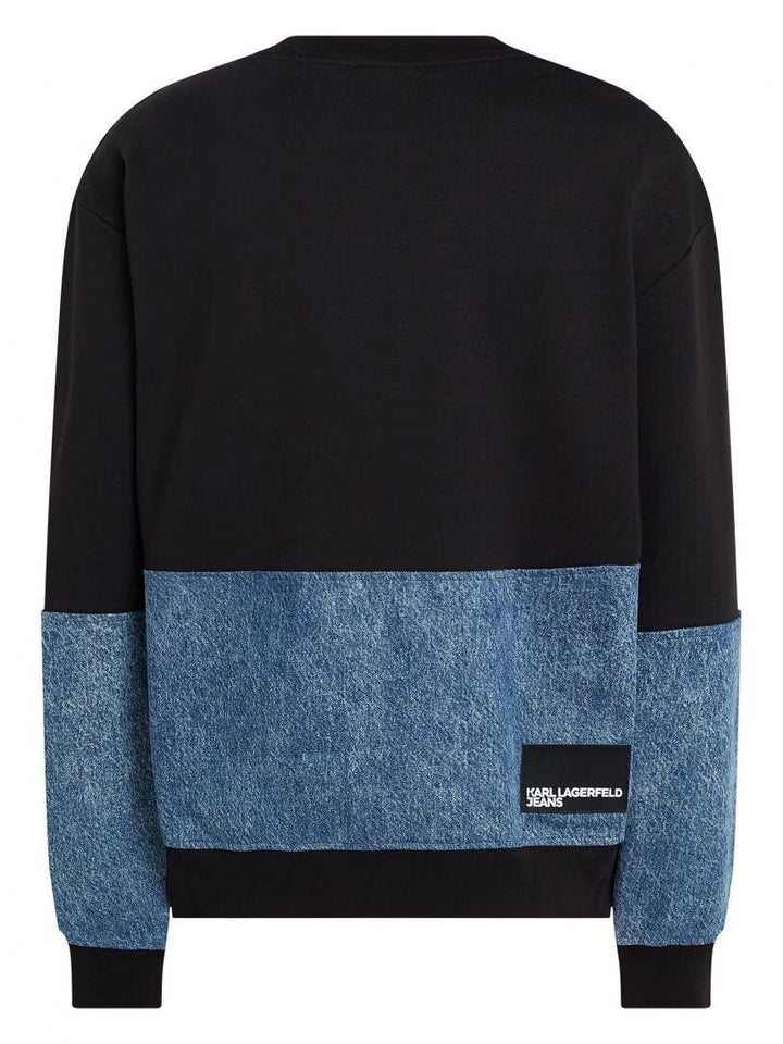 KARL LAGERFELD  Felpa Relaxed Denim Riporto Jeans Uomo |  JEK PIT