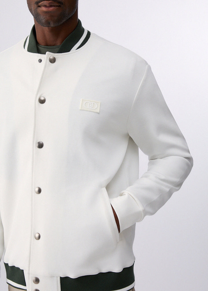 Felpa con bottoni LIU-JO in stile collage, giacca casual con dettagli colorati e bottoni frontali.