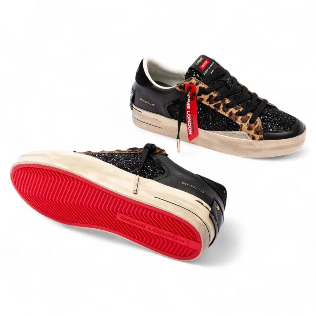 CRIME LONDON  Scarpa Sk8 Deluxe Strass Patch Rossa Donna |  JEK PIT