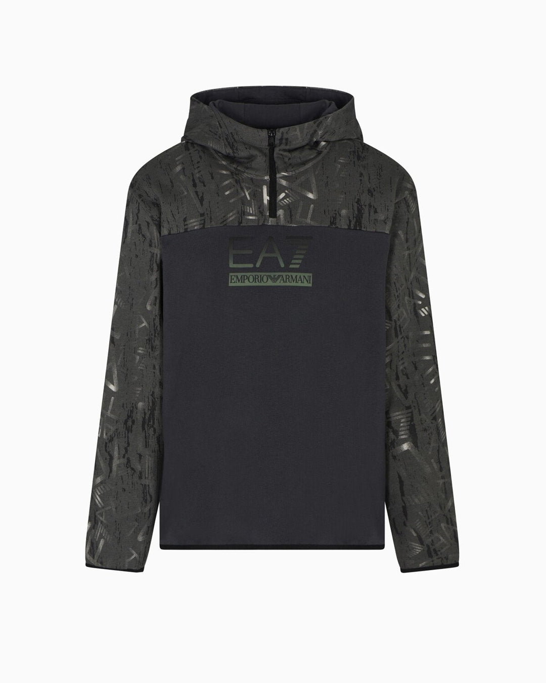 EMPORIO ARMANI EA7  Felpa Capp. e Mezza Zip Graphic Series Uomo |  JEK PIT