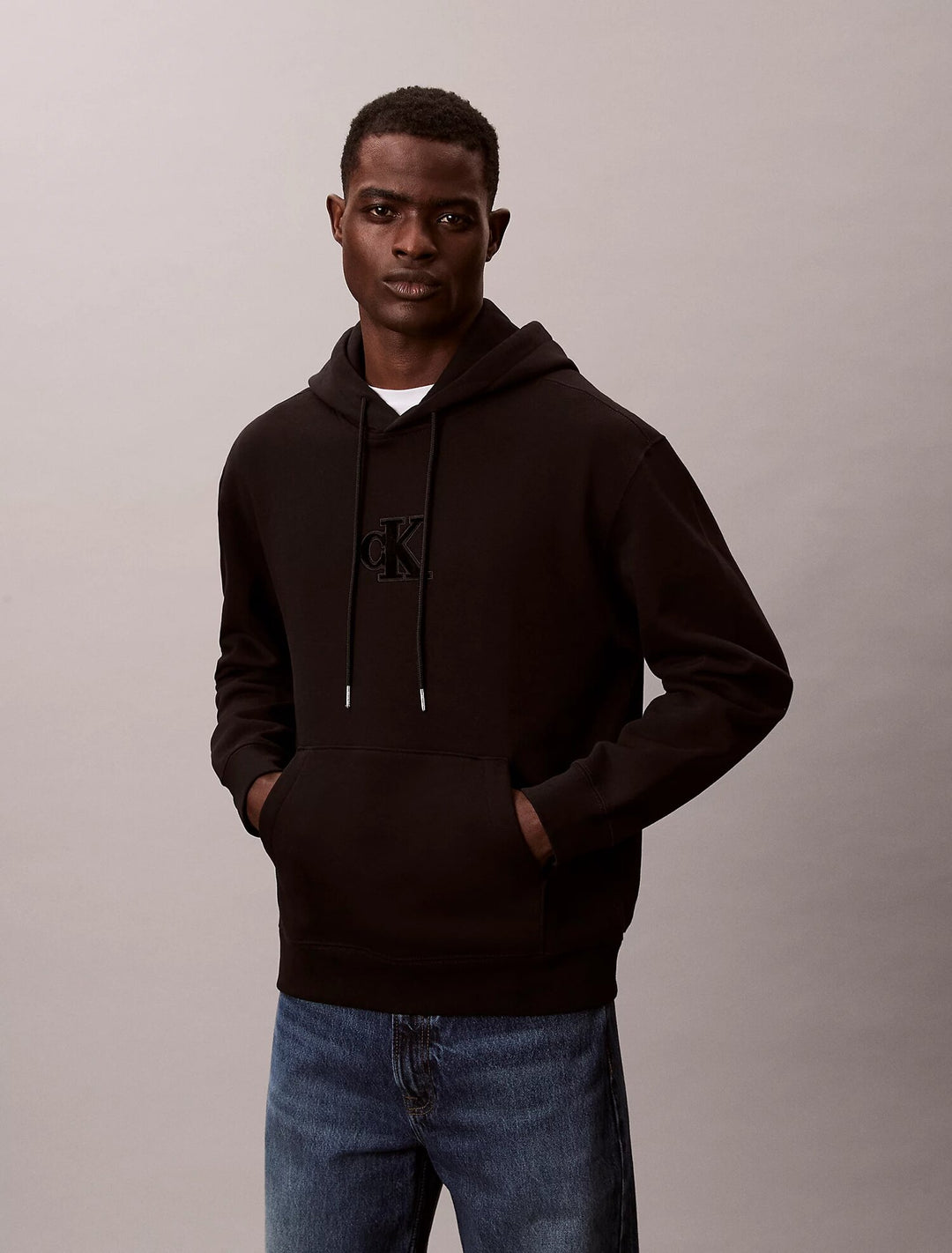 CALVIN KLEIN  Felpa Con Applicazione Floccata Centrale Uomo |  JEK PIT