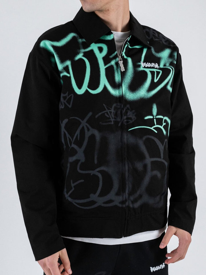 DISCLAIMER  Giubbino In Gabardine Maxi Stampa Uomo |  JEK PIT