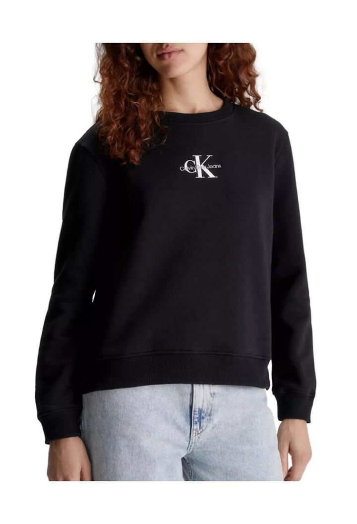 CALVIN KLEIN  Felpa Giro Logo Ricamato Donna |  JEK PIT