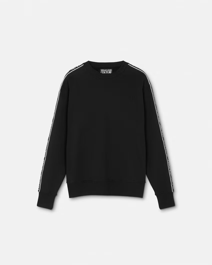 VERSACE JEANS  Felpa Giro Con Banda Logo Tape Uomo |  JEK PIT