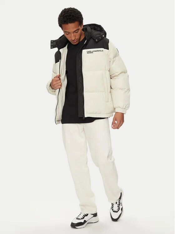 KARL LAGERFELD  Piumino Capp. Bicolor Doppio Logo Uomo |  JEK PIT