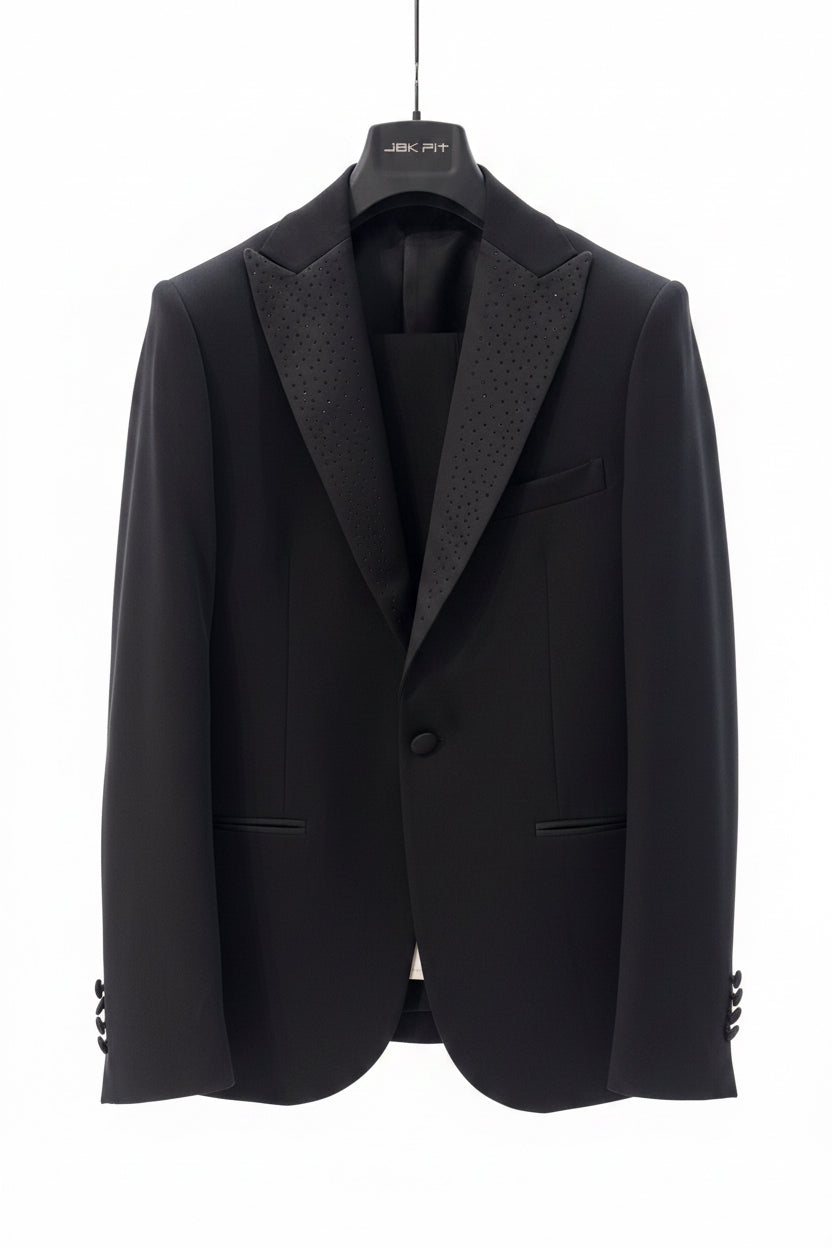 Abito da donna PASQUALE LANGELLA con petto a lancia e dettagli di brillantini, tessuto elegante e stile sofisticato