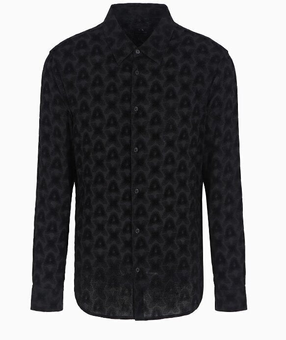 ARMANI EXCHANGE  Camicia Logo Vellutato Allover Uomo |  JEK PIT
