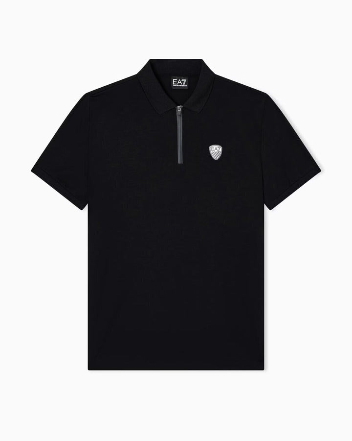 EMPORIO ARMANI EA7  Polo Train Premium Zip Logo Scudo Uomo |  JEK PIT