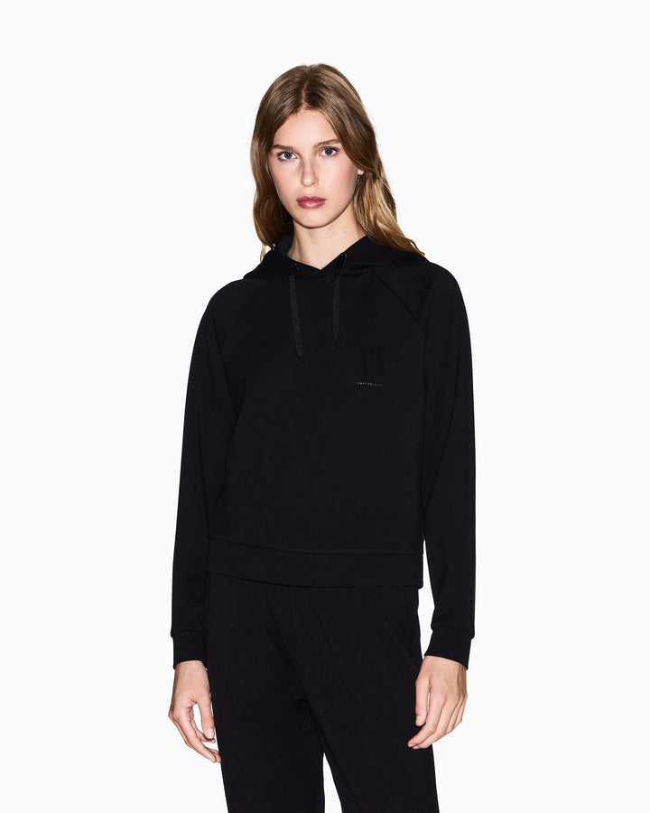 ARMANI EXCHANGE  Felpa Capp. Logo Con Strass Su Tinta Donna |  JEK PIT