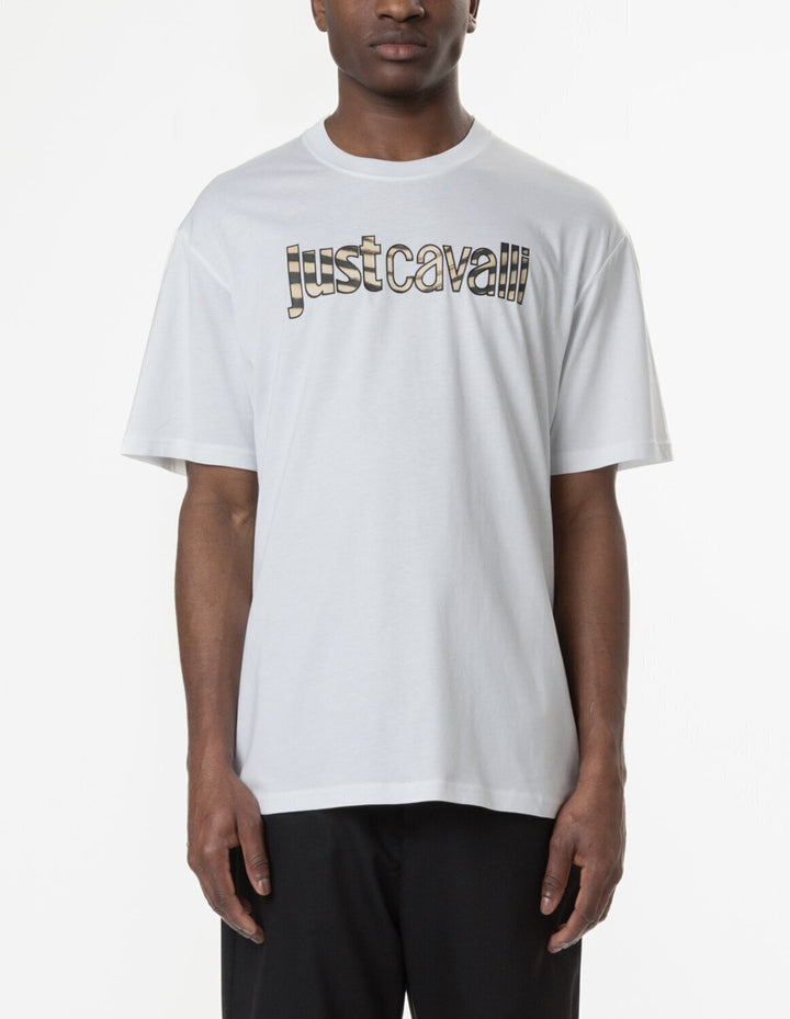 JUST CAVALLI  t-Shirt Logo Allover Leopardato Gr Uomo |  JEK PIT