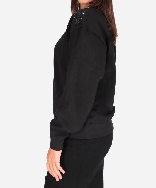 COUNTY OF MILAN - BURLON  Felpa a Giro Logo Aquila Con Strass Donna |  JEK PIT