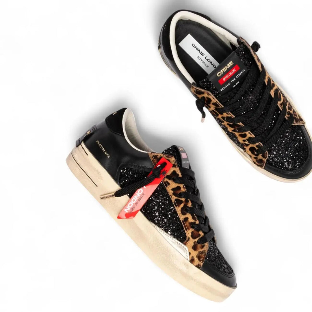 CRIME LONDON  Scarpa Sk8 Deluxe Strass Patch Rossa Donna |  JEK PIT