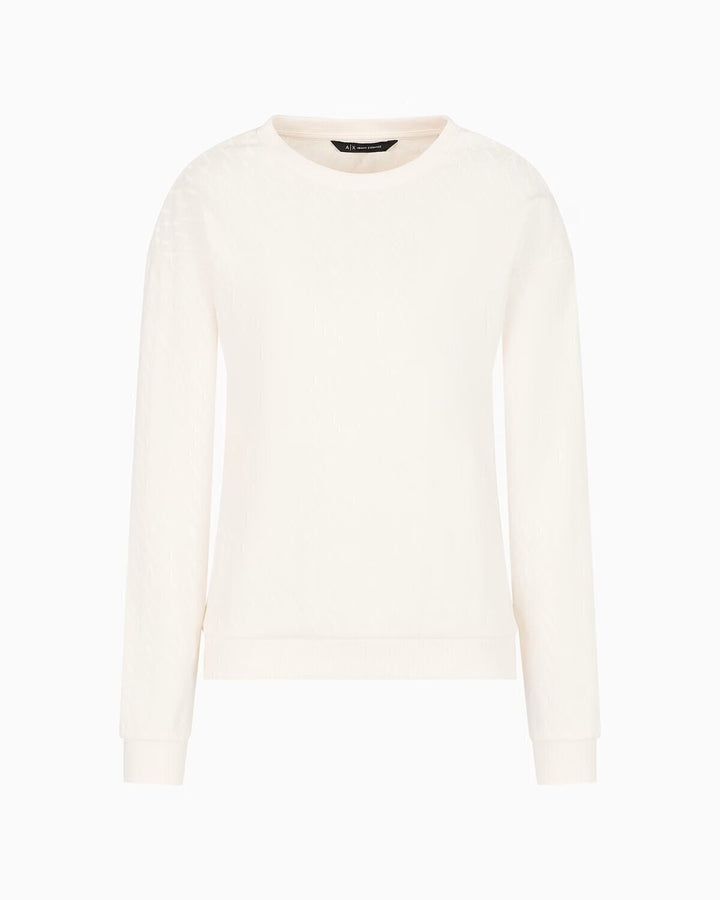 ARMANI EXCHANGE  Felpa Giro Logo Allover Donna |  JEK PIT