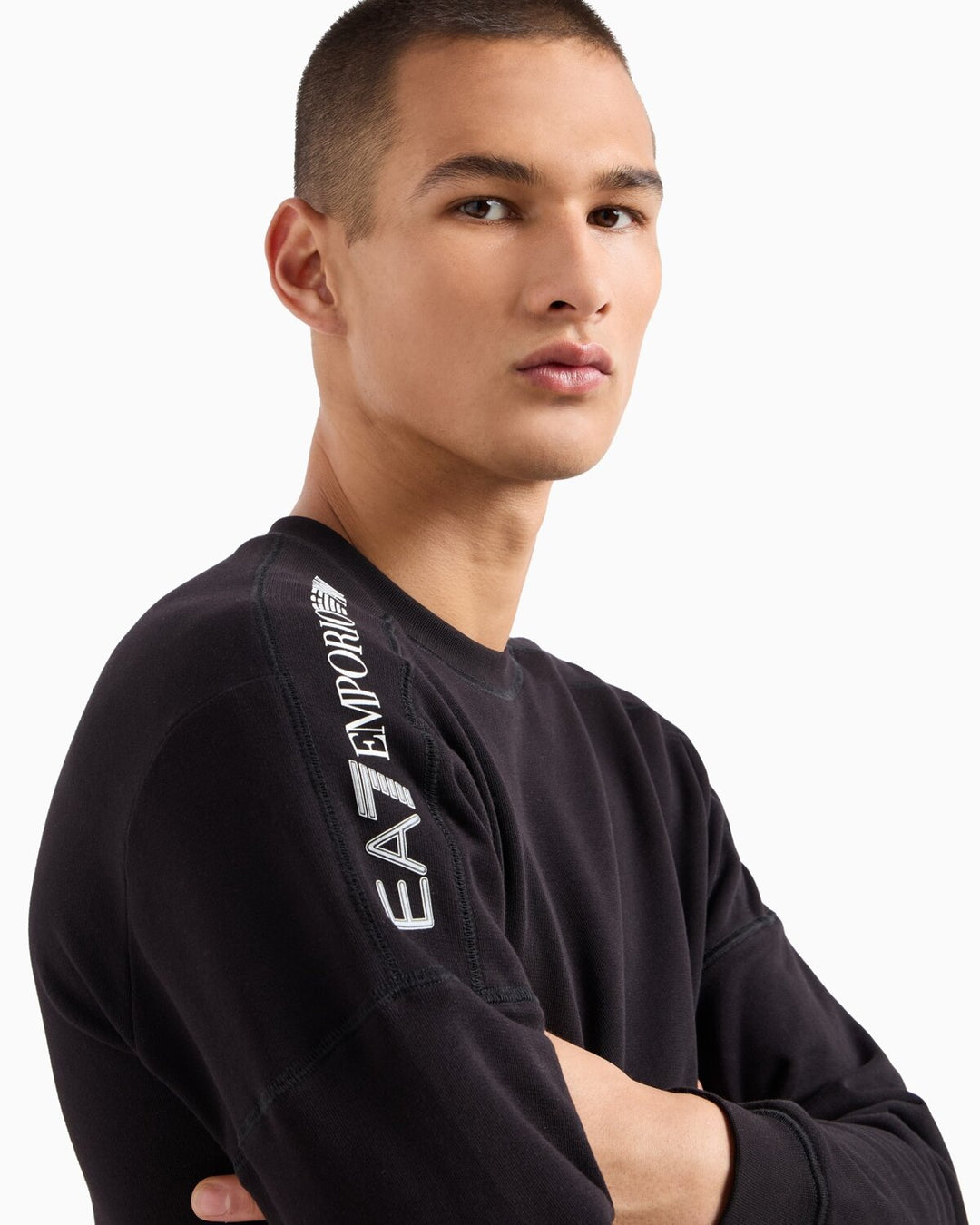 EMPORIO ARMANI EA7  Felpa Giro Logo Spalla Uomo |  JEK PIT