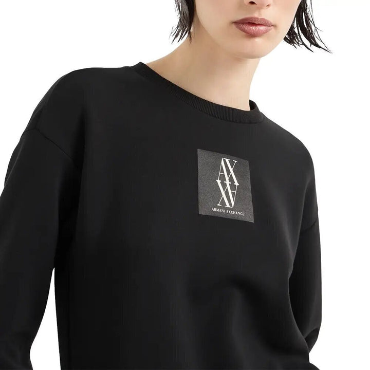 ARMANI EXCHANGE  Felpa Giro Logo Reverse In Riquadro Donna |  JEK PIT