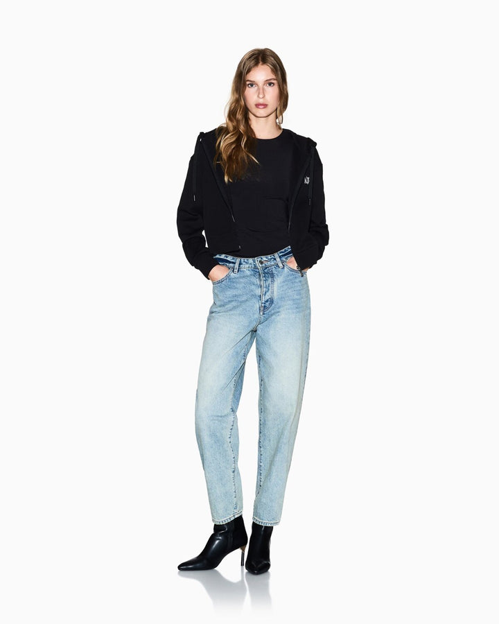 ARMANI EXCHANGE  Felpa Capp. e Zip Logo Ricamato Piccolo Donna |  JEK PIT