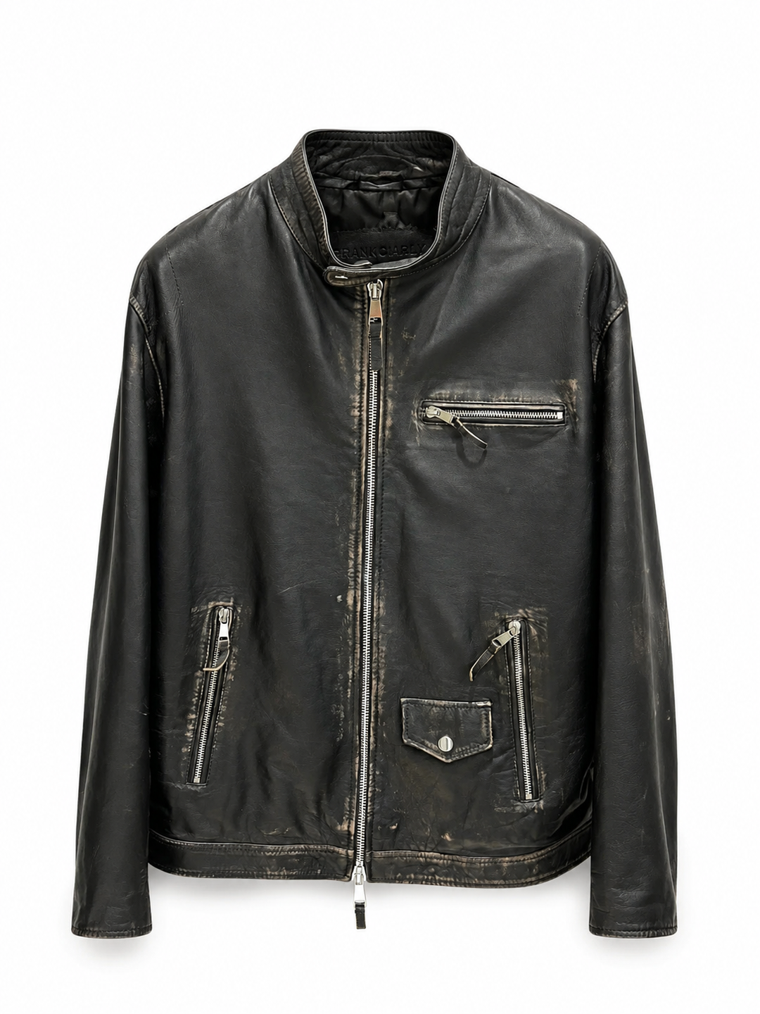 Giubbino Pelle Biker Zip Uomo