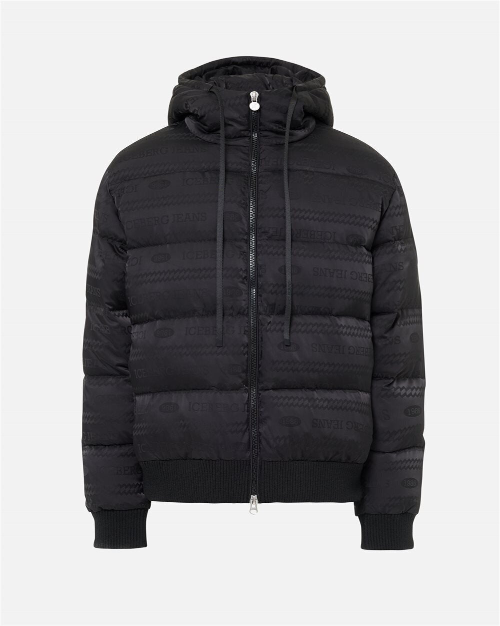 ICEBERG JEANS  Piumino Cappuccio Con Logo Allover Uomo |  JEK PIT