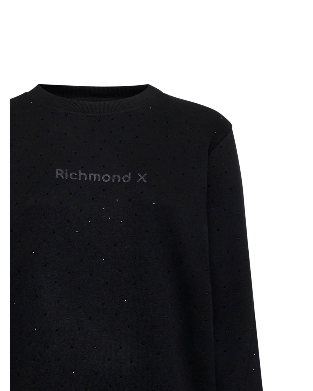 JOHN RICHMOND X  Felpa a Giro Con Strass Allover Donna |  JEK PIT