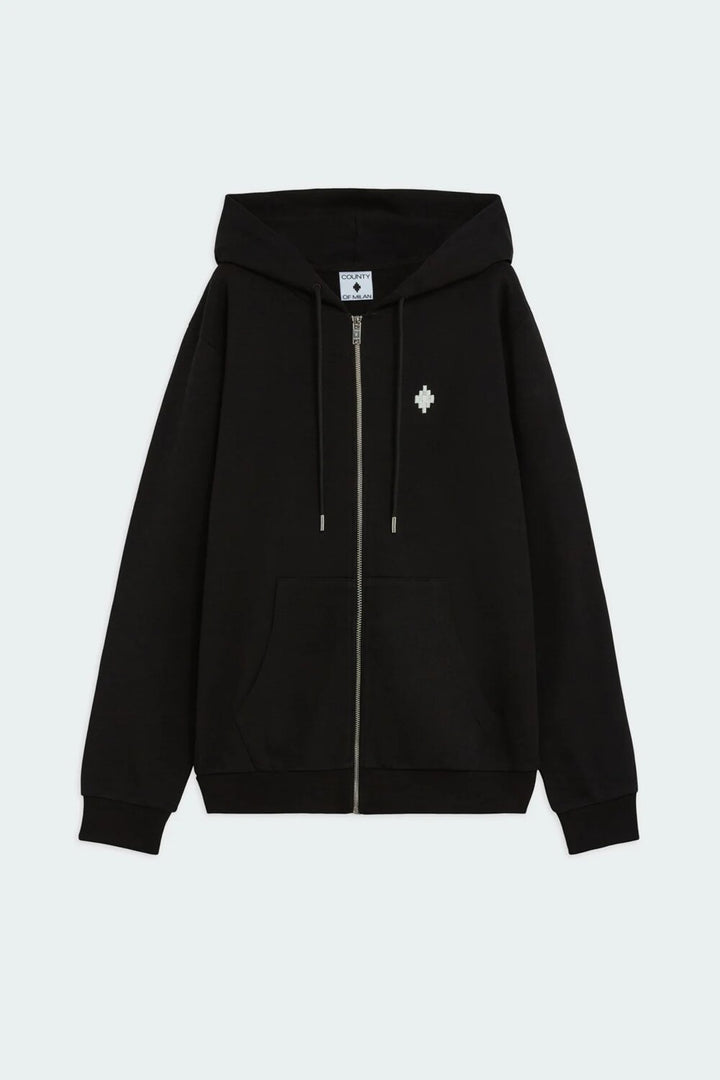 COUNTY OF MILAN - BURLON  Felpa Zip Logo Stampa Retro Uomo |  JEK PIT