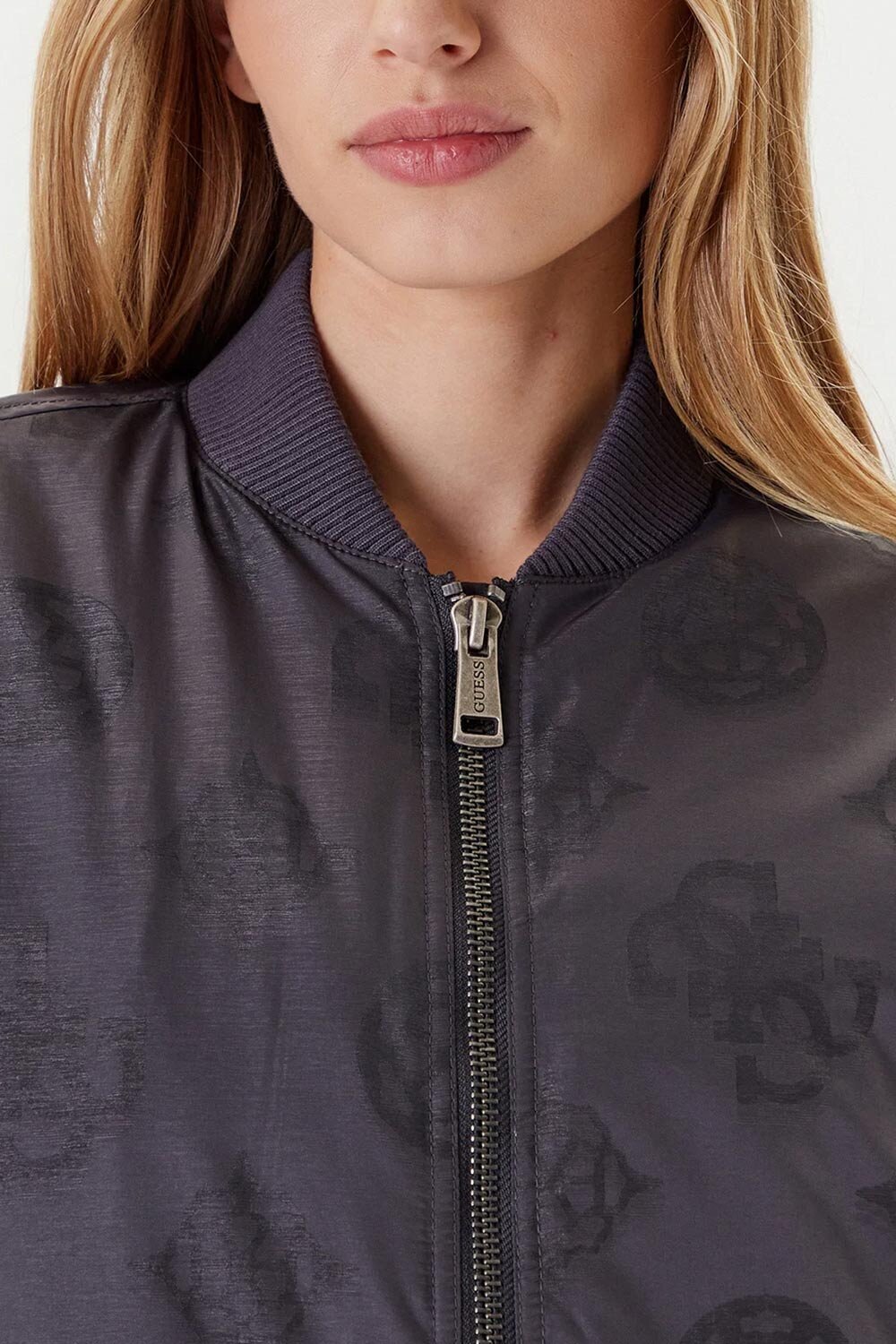 GUESS  Bomber Zip Nylon Pattern Donna |  JEK PIT