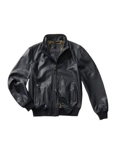 BLAUER  Giubbino Pelle Elastico Logo Pc Uomo |  JEK PIT