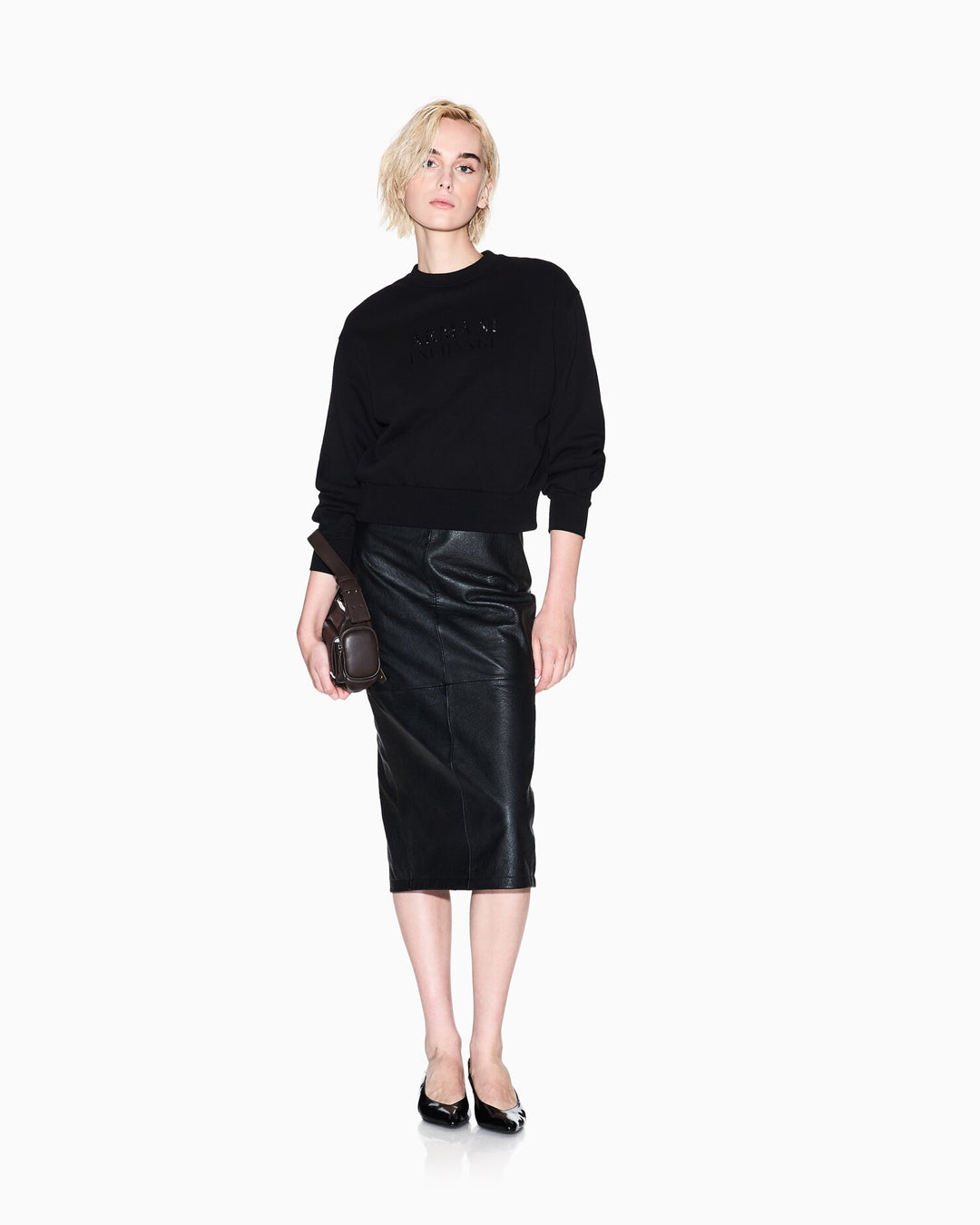 ARMANI EXCHANGE  Felpa a Giro Logo Maculato Grande Donna |  JEK PIT