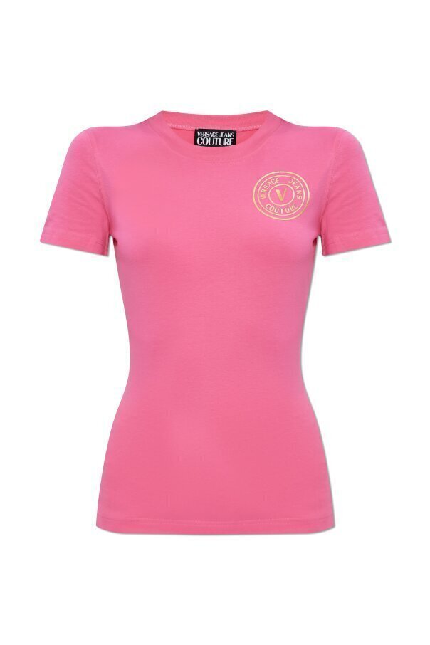VERSACE JEANS  t-Shirt Thickfoil Logo Giro Dorato Donna |  JEK PIT