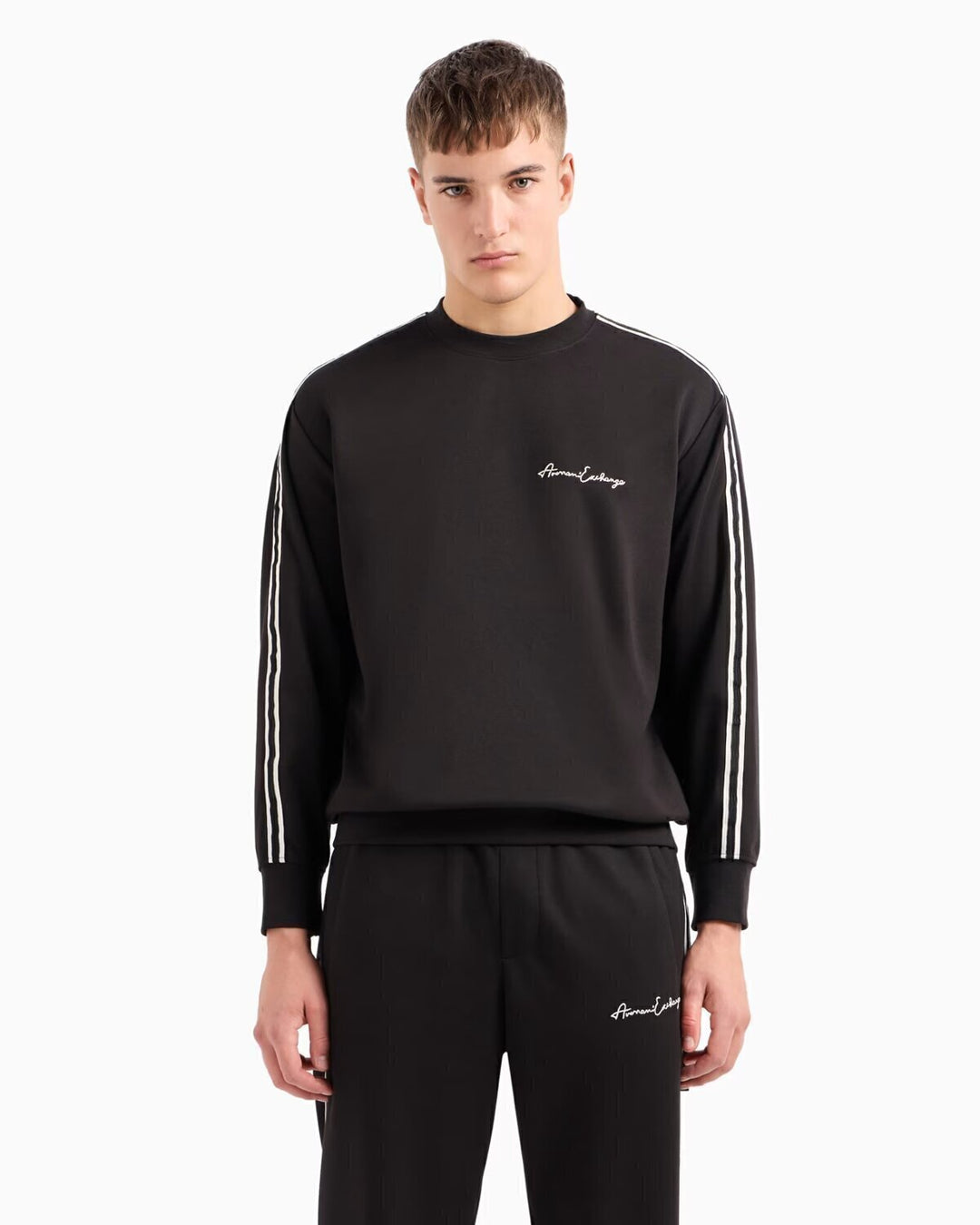 ARMANI EXCHANGE  Felpa Con Banda e Logo Corsivo Uomo |  JEK PIT