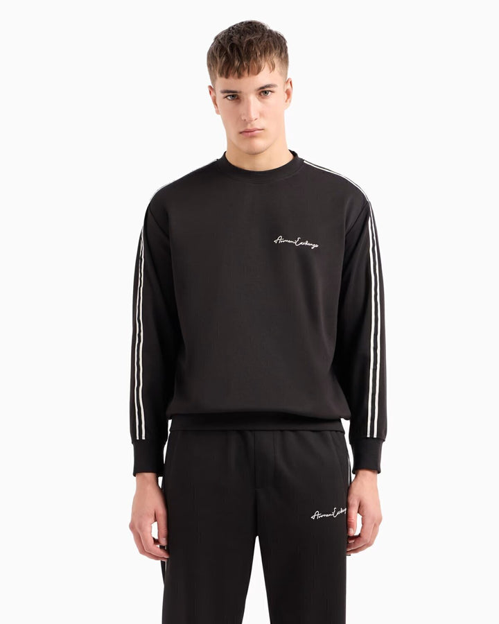 ARMANI EXCHANGE  Felpa Con Banda e Logo Corsivo Uomo |  JEK PIT