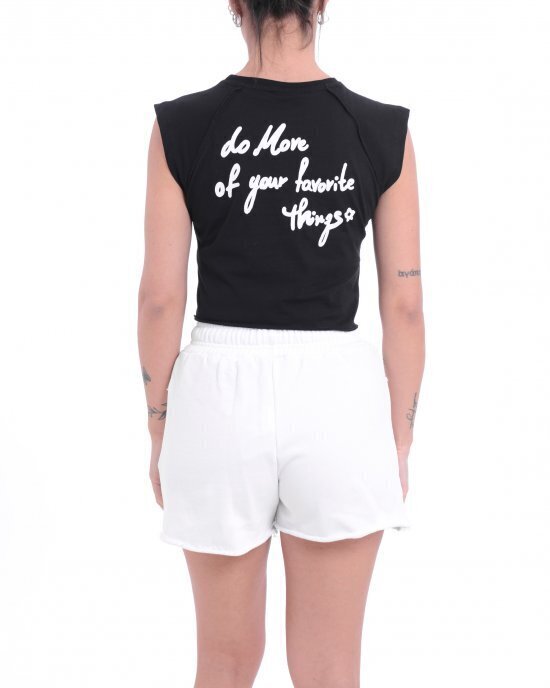 DISCLAIMER  Canotta Crop Stampa Fronte-Retro Donna |  JEK PIT