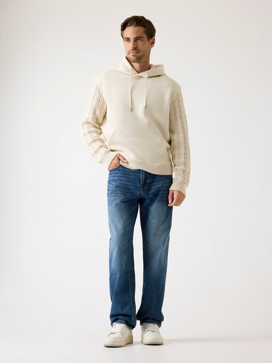 GUESS  Felpa Con Cappuccio Misto Maglia Uomo |  JEK PIT