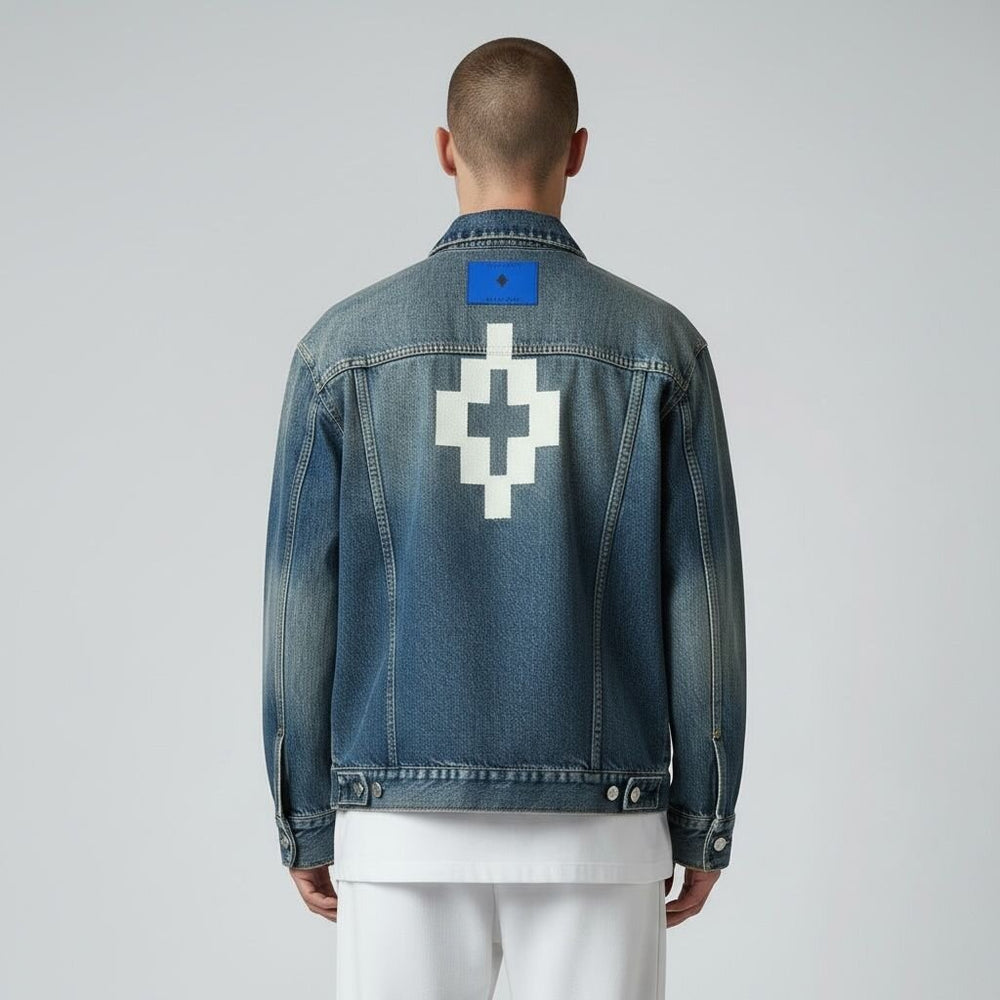 COUNTY OF MILAN - BURLON  Giacca In Jeans Con Pacht Retro Uomo |  JEK PIT