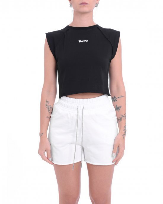 DISCLAIMER  Canotta Crop Stampa Fronte-Retro Donna |  JEK PIT