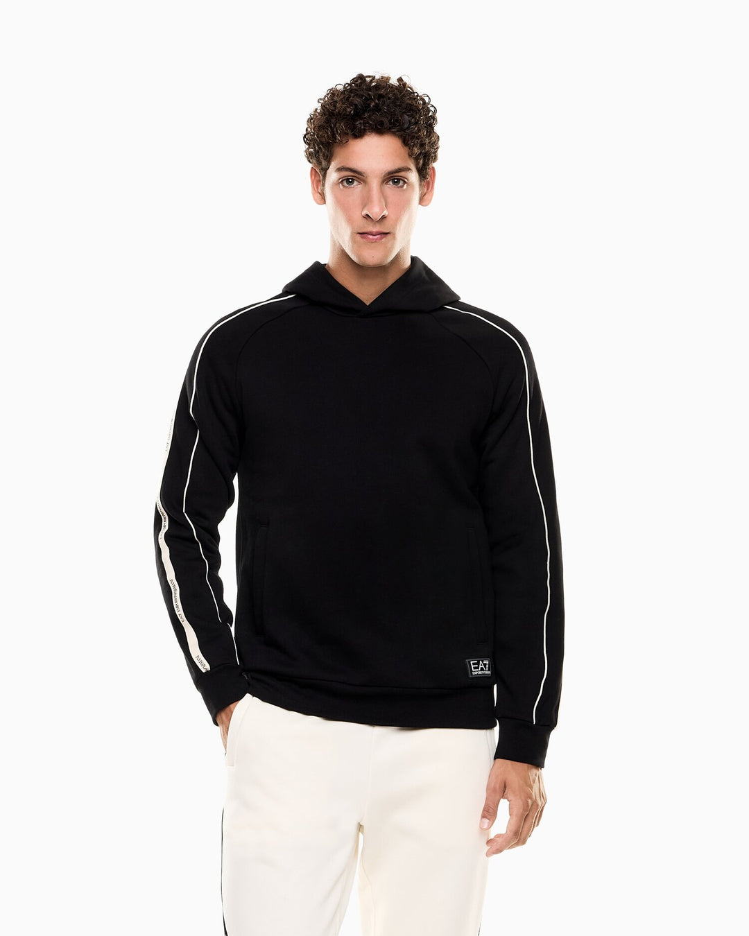 EMPORIO ARMANI EA7  Felpa Capp. Logo Su Banda Manica Piccolo Uomo |  JEK PIT