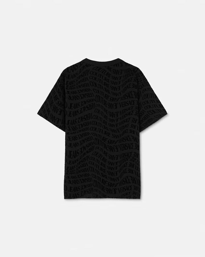 VERSACE JEANS  t-Shirt Logo Allover Floccata Uomo |  JEK PIT