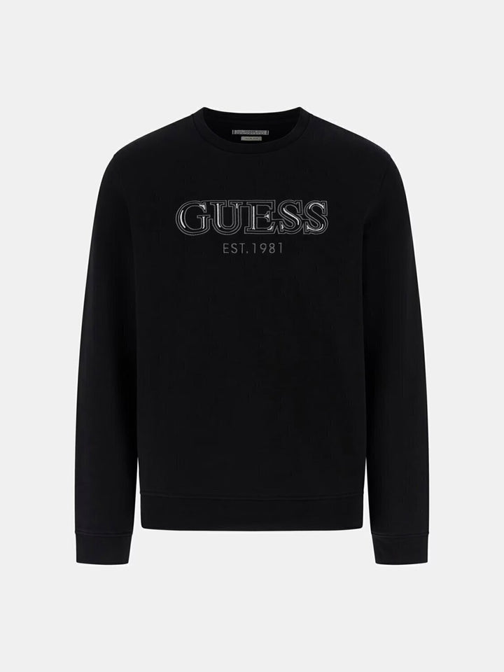 GUESS  Felpa a Giro Logo Ricamato Grande Uomo |  JEK PIT