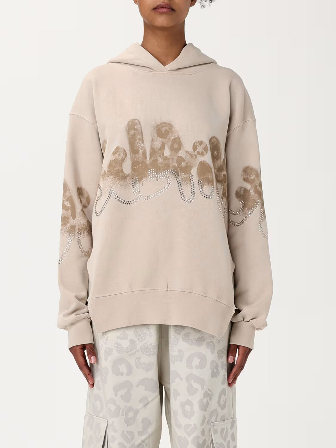 DISCLAIMER  Felpa Capp. Crop Logo Con Brillantini Donna |  JEK PIT