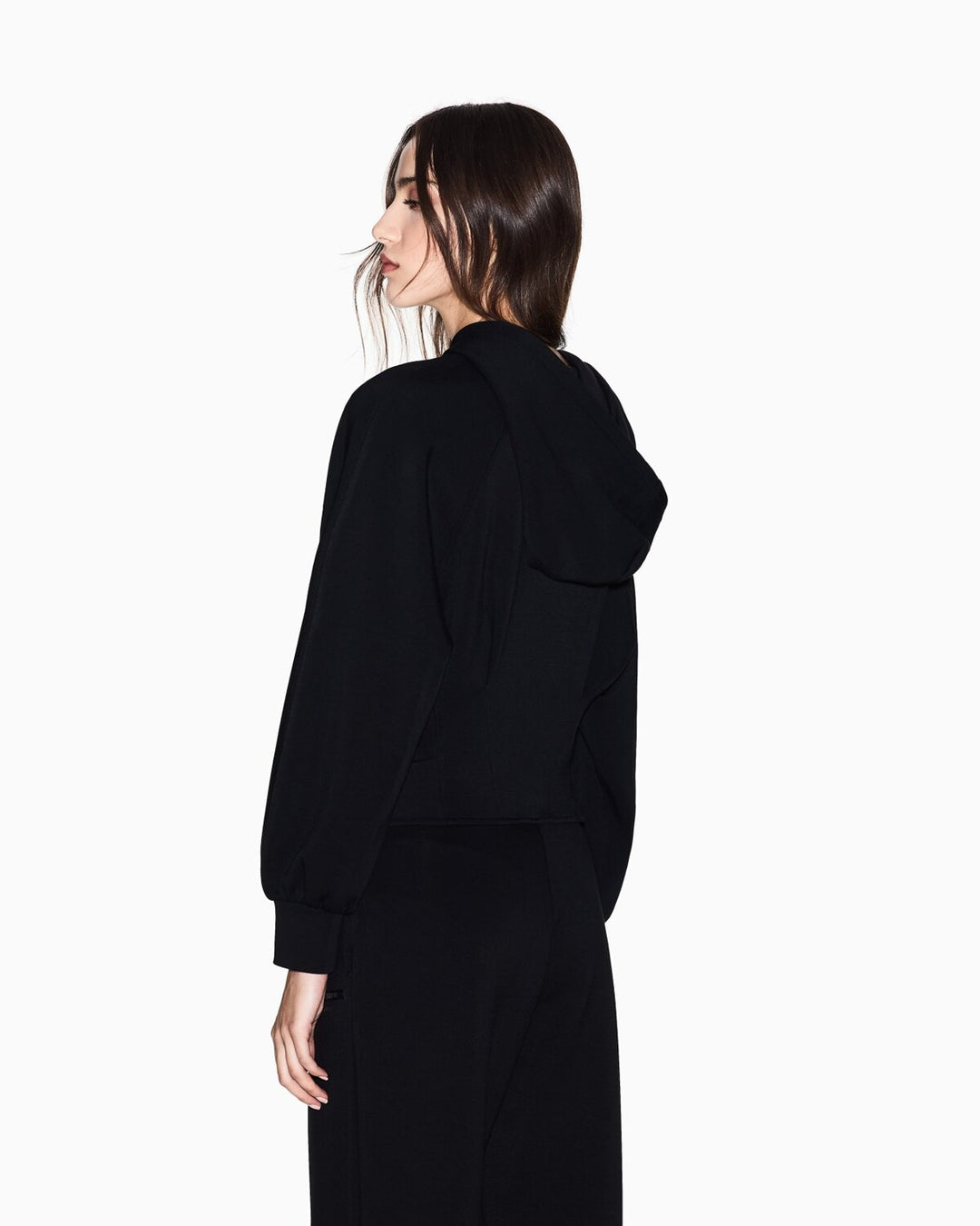 ARMANI EXCHANGE  Felpa Capp. e Zip Logo Argentato Piccolo Donna |  JEK PIT