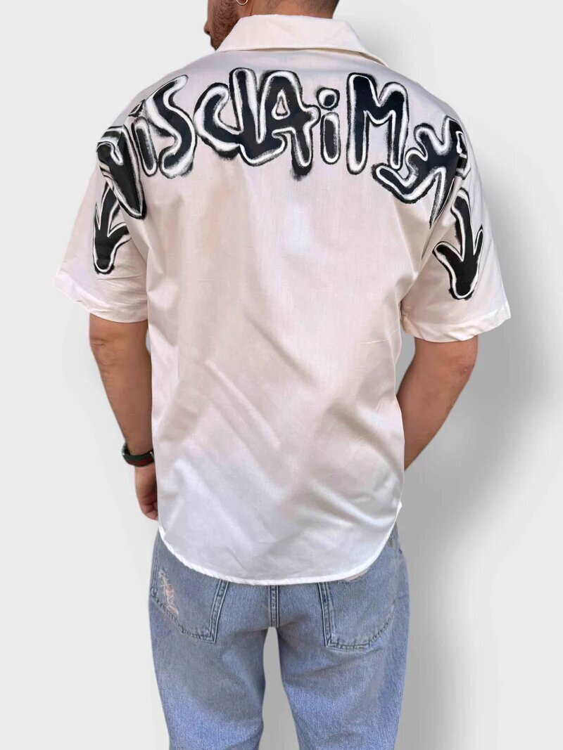 DISCLAIMER  Camicia Popeline Logo Retro Gr Uomo |  JEK PIT