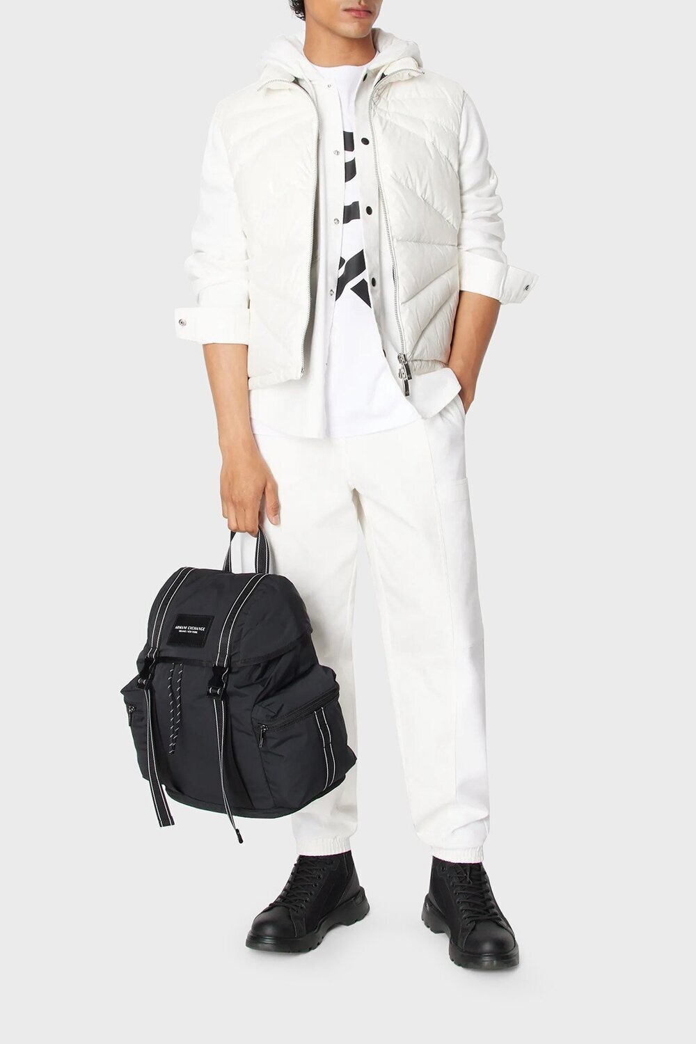 ARMANI EXCHANGE  Smanicato Misto Lucido Logo Collo Uomo |  JEK PIT