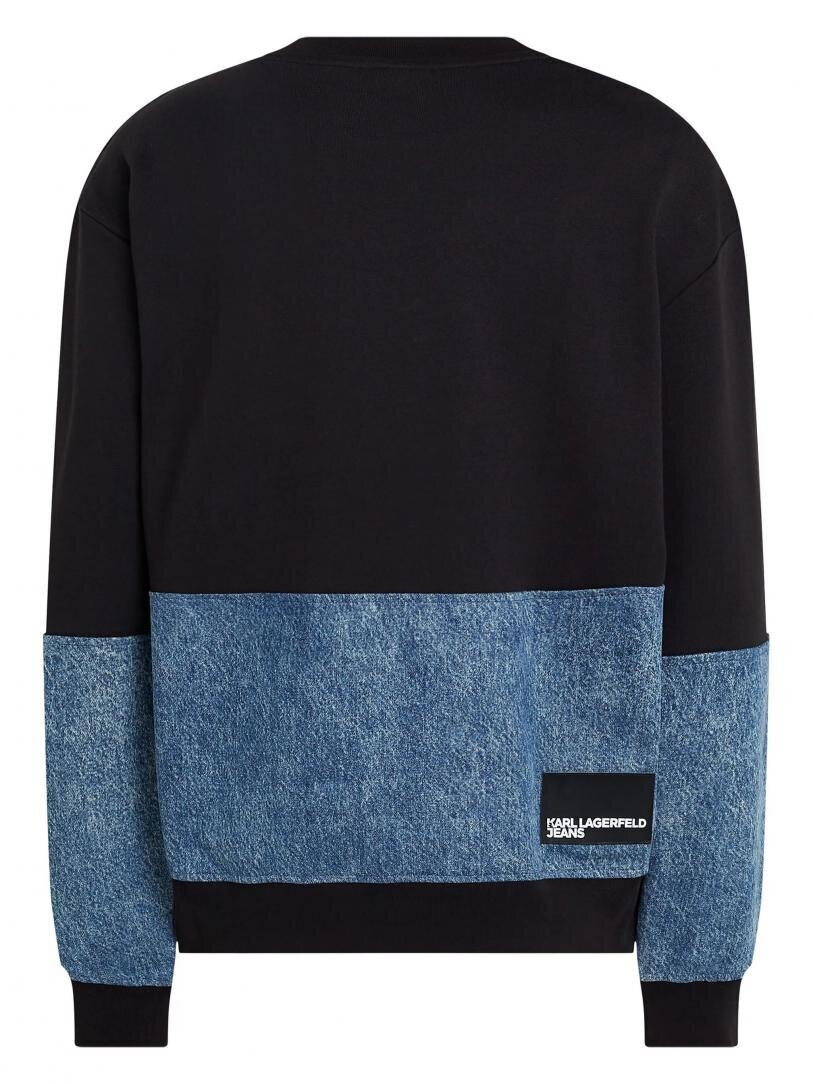 KARL LAGERFELD  Felpa Relaxed Denim Riporto Jeans Uomo |  JEK PIT