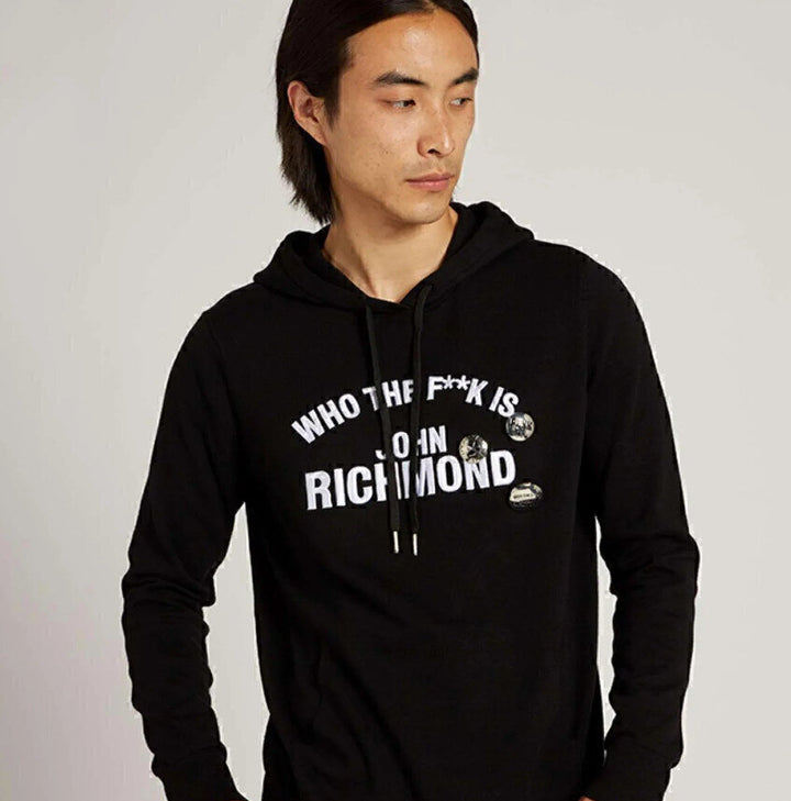 JOHN RICHMOND  Felpa Con Cappucio e Ricamo Centrale Uomo |  JEK PIT