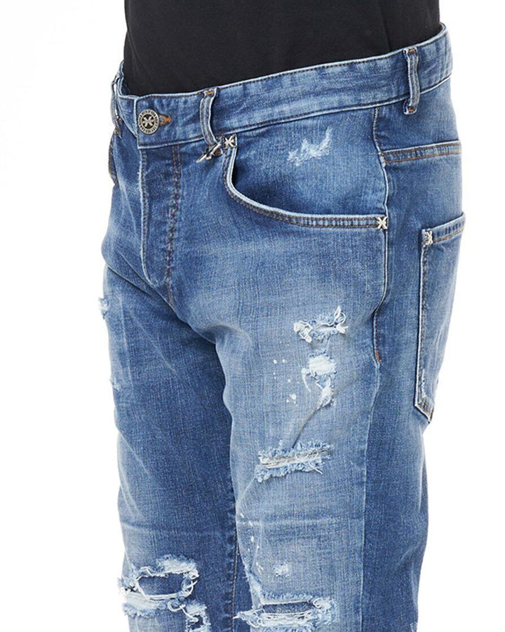 JOHN RICHMOND X  Jeans 5 Pockets Feiner Strappato Uomo |  JEK PIT