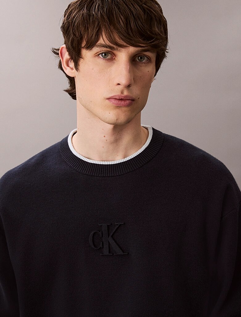 CALVIN KLEIN  Maglione Giro Collo Bicolor Uomo |  JEK PIT