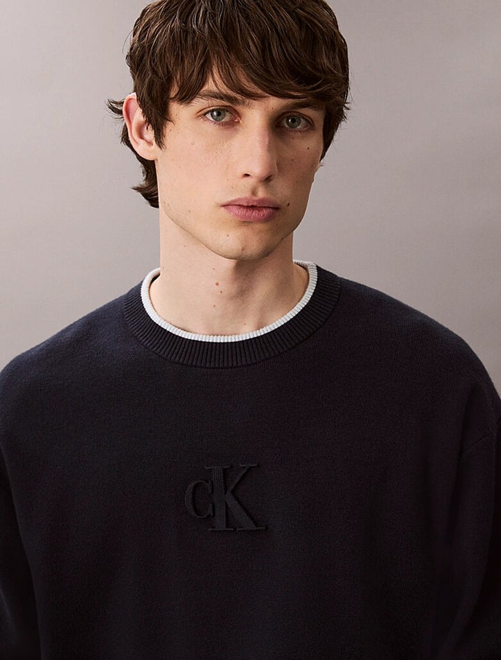 CALVIN KLEIN  Maglione Giro Collo Bicolor Uomo |  JEK PIT
