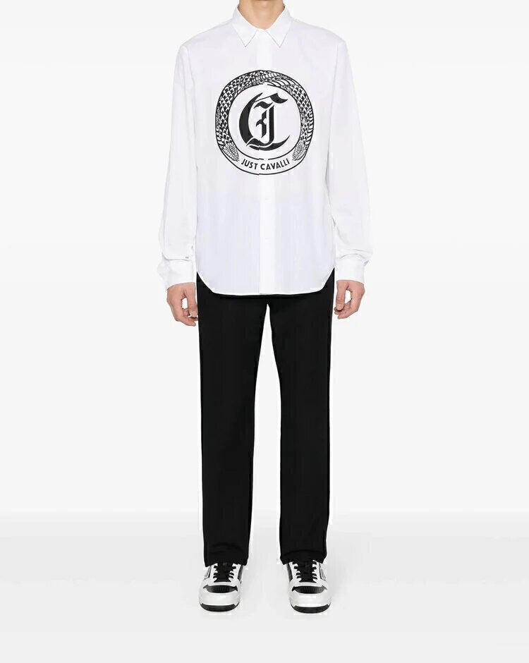 JUST CAVALLI  Camicia Stampa Logo Cerchio Gr Uomo |  JEK PIT
